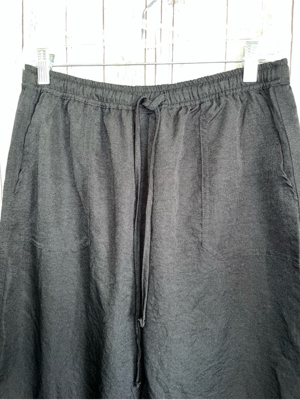 Umgee Black Drawstring Pants Small High Rise Lightweight Cropped Casual Pants - Picture 3 of 6